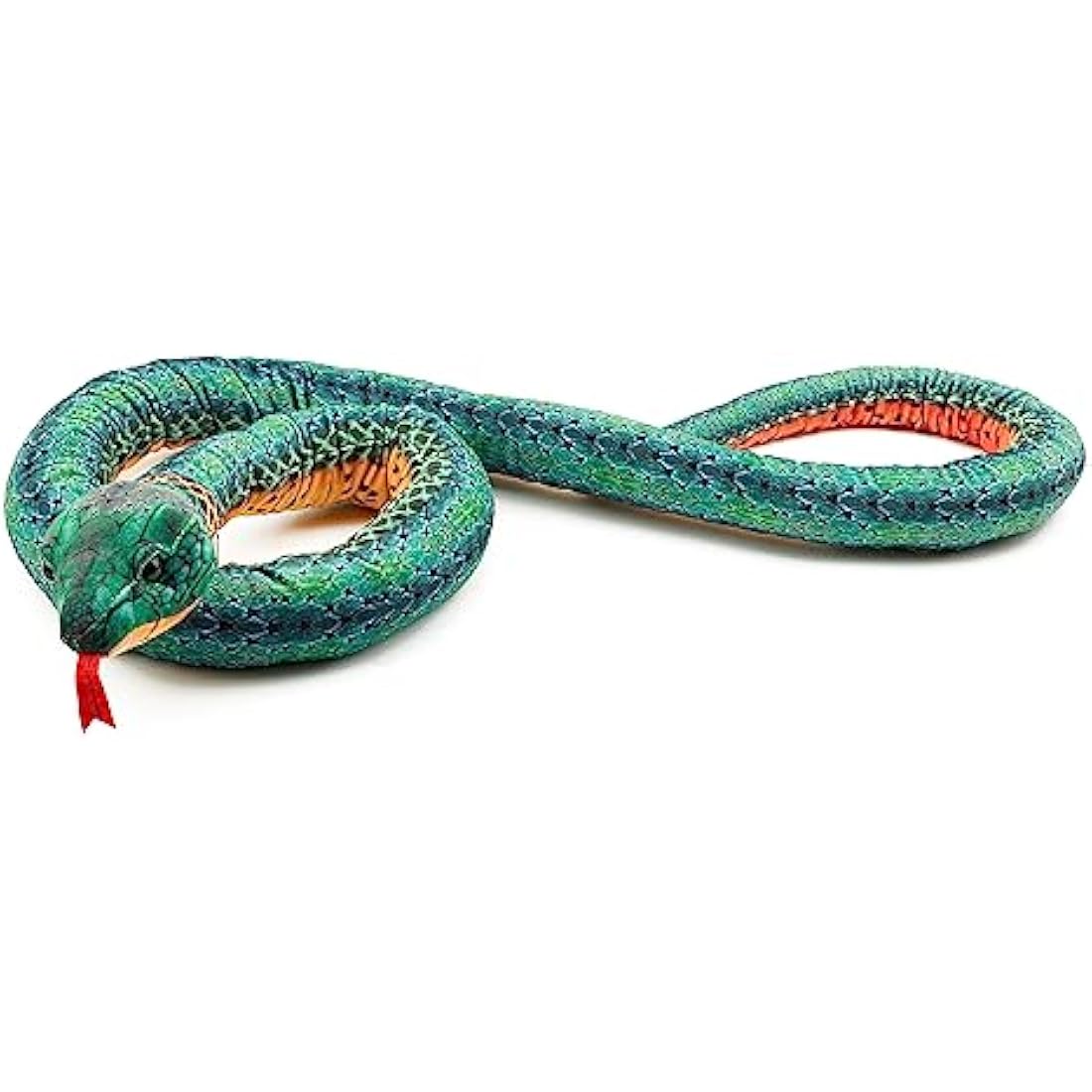 Zappi Co Plush Snake Toy | 180cm Realistic Green Ring Stuffed Animal