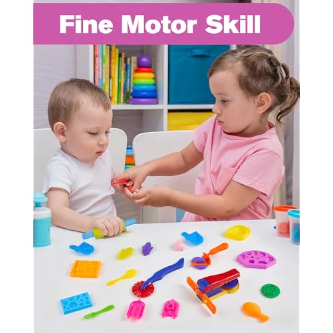 Lictin 43Pcs Clay Dough Tools Kit – Multicolored Plastic Modeling Set