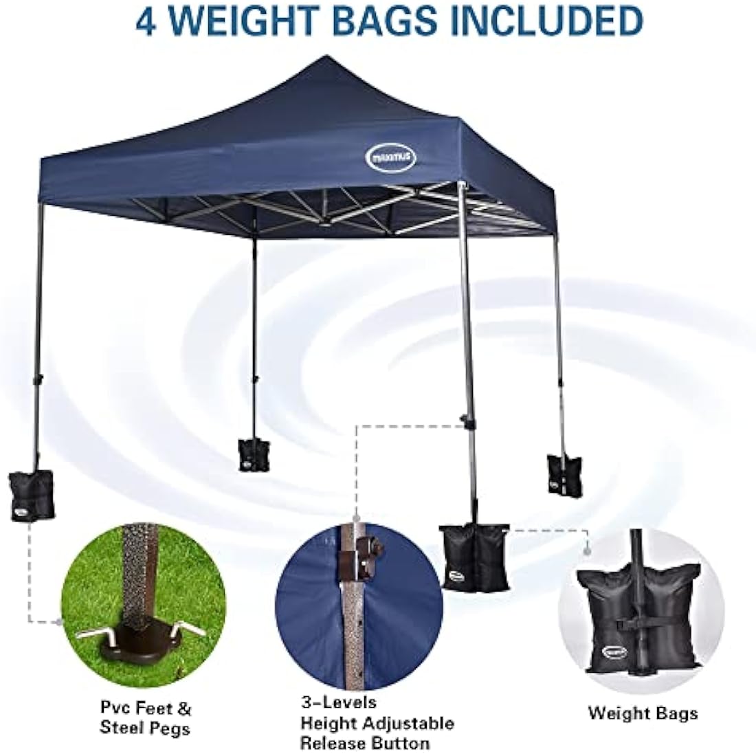 Maximus 3x3m Heavy Duty Pop Up Gazebo | Commercial Market Stall - Blue