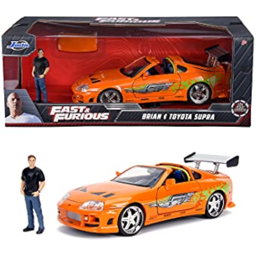 Jada Toys Fast & Furious 1995 Toyota Supra 1:24 Diecast with Brian Figure