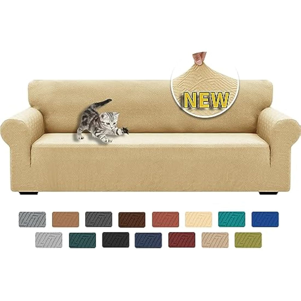 XINEAGE 4 Seater Stretch Jacquard Sofa Cover | Non-Slip Couch Protector