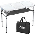 Anbte Aluminum Folding Camping Table | 3 Adjustable Heights with Storage Net