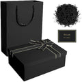 Jolof Store Luxury Black Gift Box with Lid, Ribbon and Bag – 22x16x8.5cm
