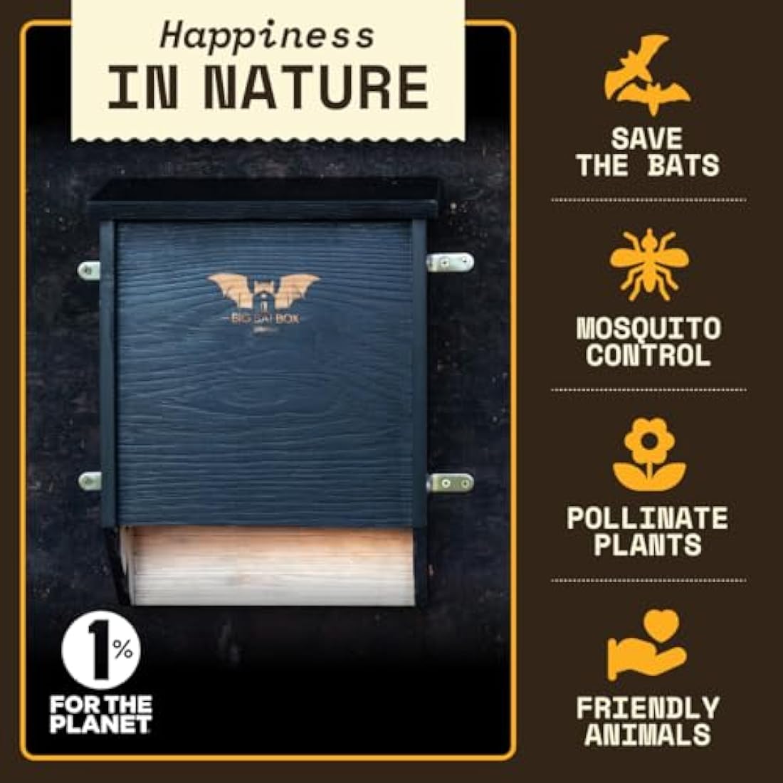 WildYard 2-Chamber Cedar Bat House – Outdoor Bat Box for Mosquito Control