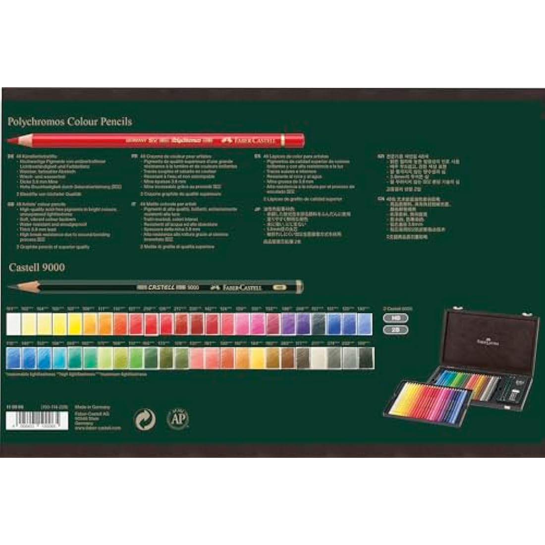 Faber-Castell Polychromos Colour Pencils | Wooden Case of 48