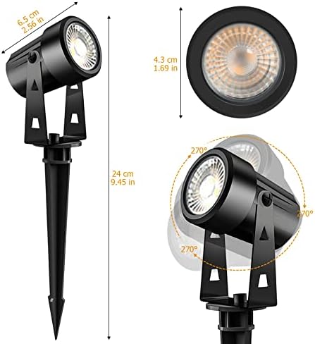 Totofac 12V LED Garden Spike Lights - 6-Pack IP65 Waterproof Pathway Lights