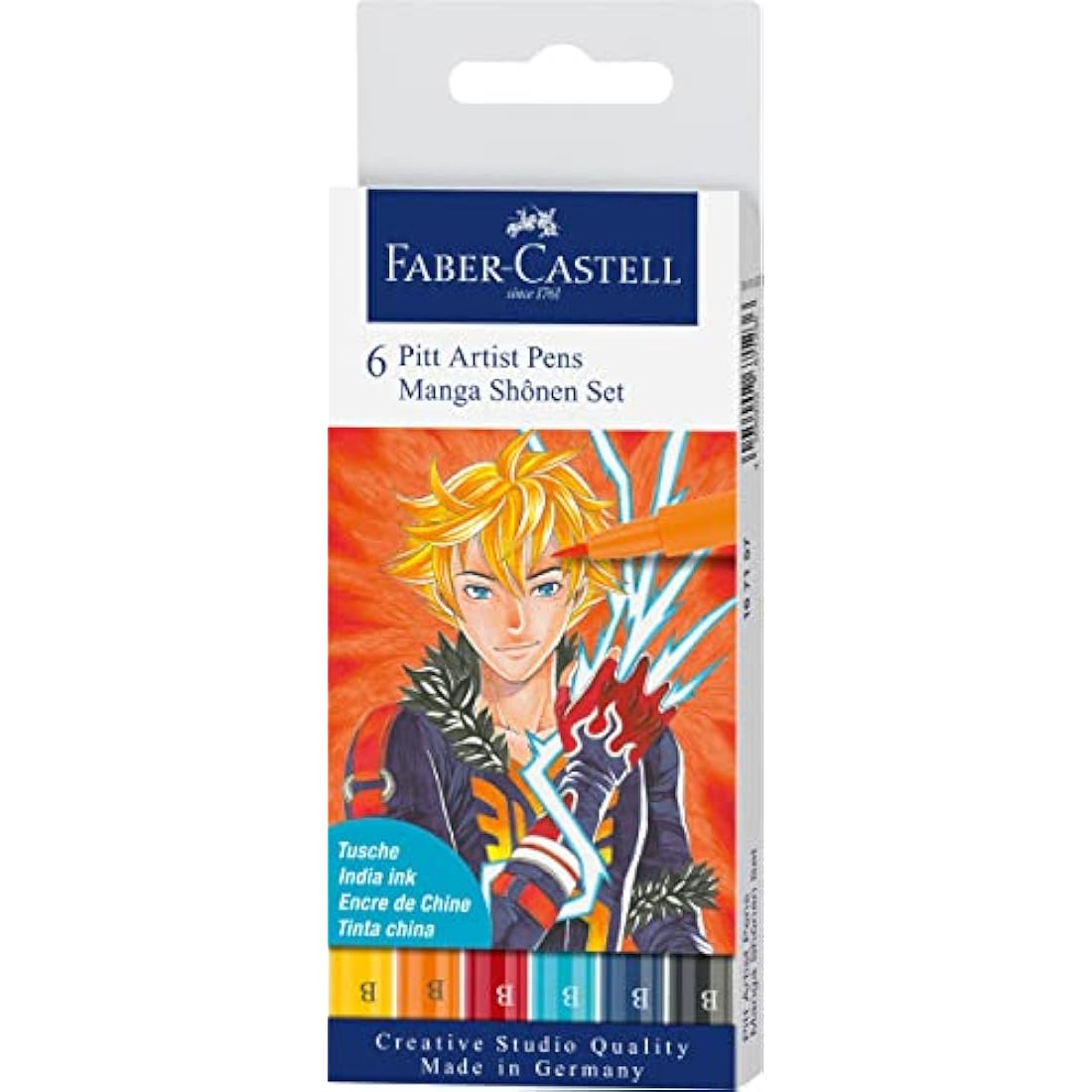 Faber-Castell Pitt Artist Pen Brush - Shônen India Ink - Wallet of 6