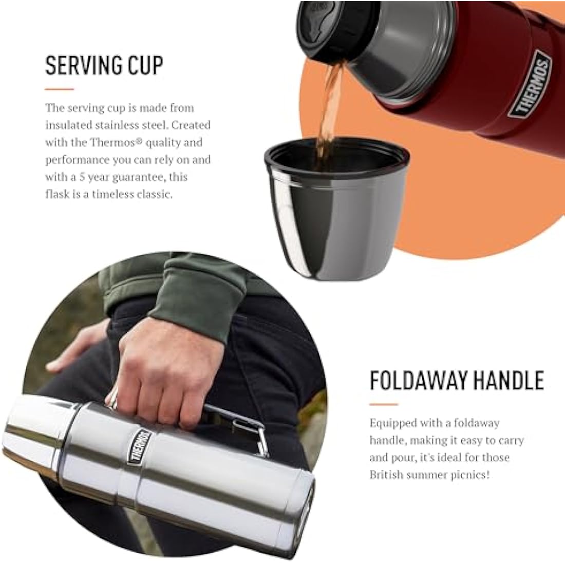 Thermos Stainless King Travel Flask – 1.2L Copper Insulated Bottle