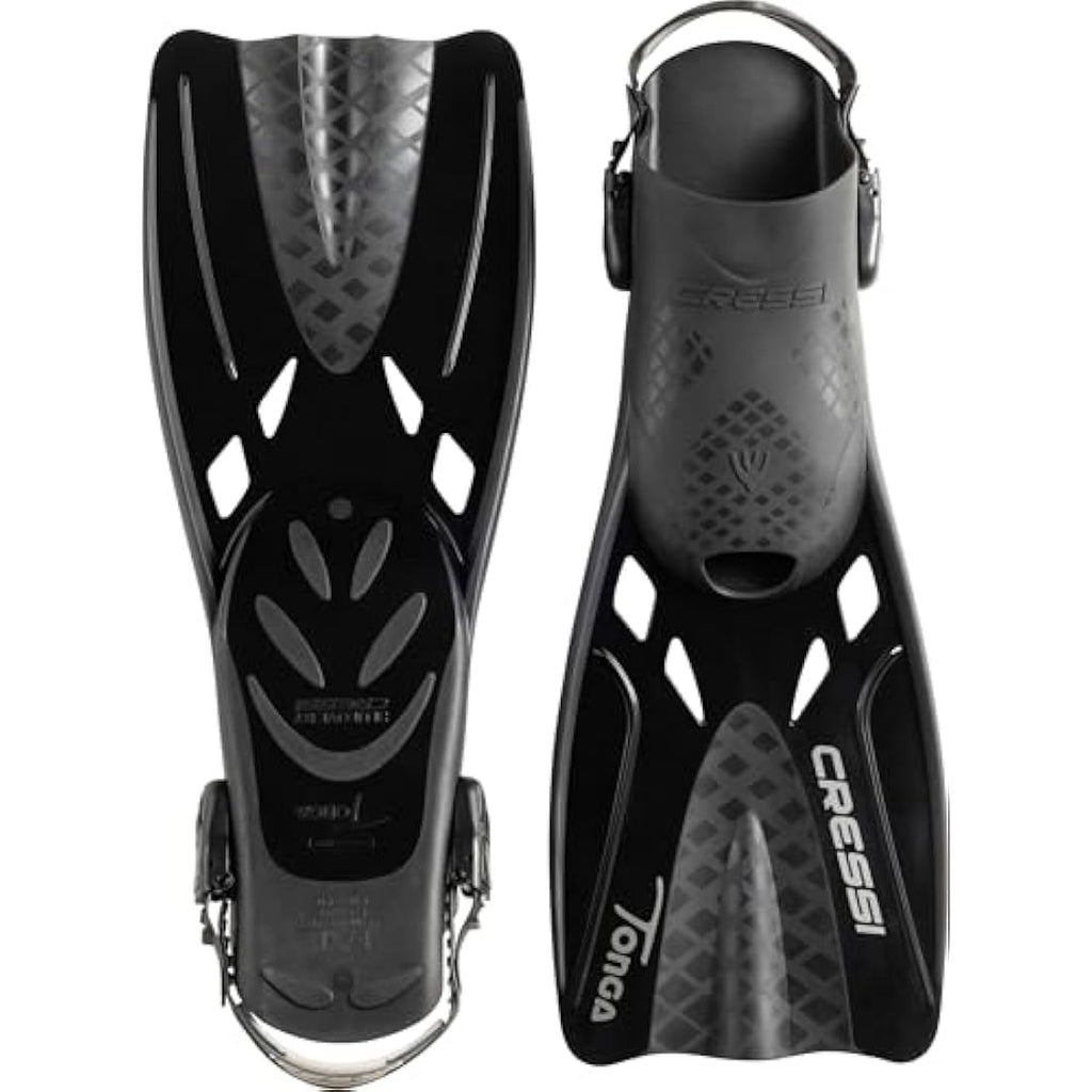 Cressi Tonga Snorkel Set – Full Face Baron Mask and Adjustable Fins