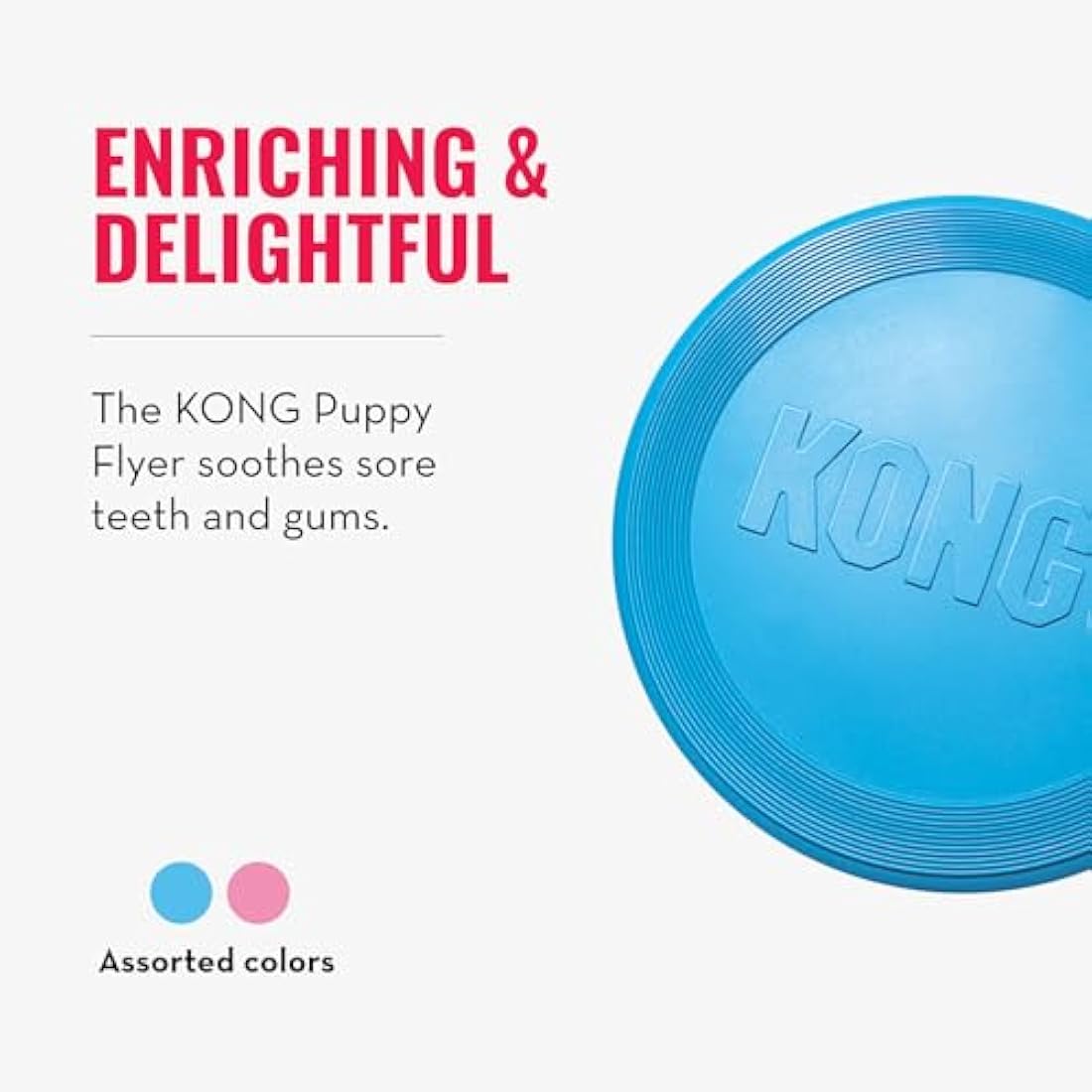 KONG Puppy Flyer – Durable Rubber Teething Flying Disc Toy for Puppies