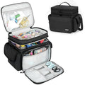 LEFOR·Z Large Sewing Box Organizer - Double Layer Storage Bag, Black