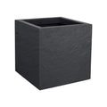 EDA Volcania'UP Square Flower Pot – Anthracite Grey Stone, 30 cm