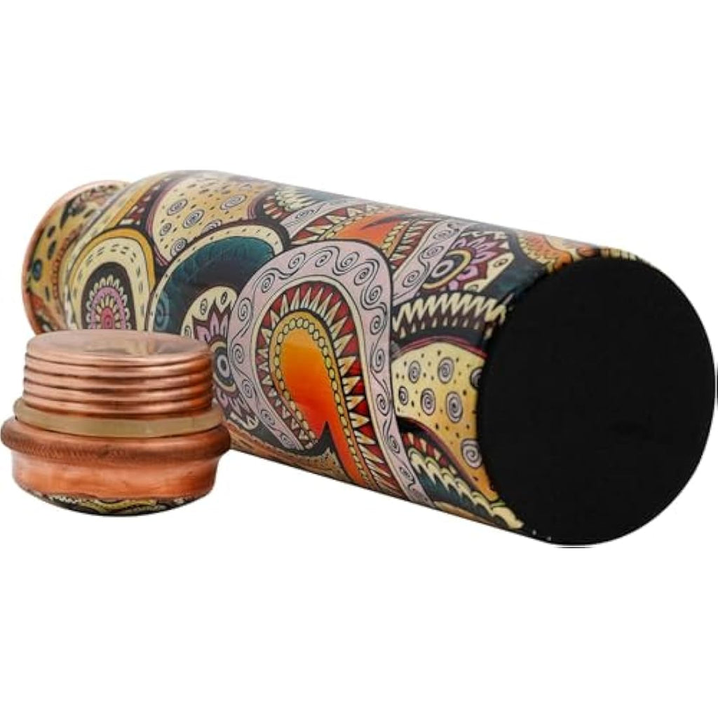 Craft Trade Pure Copper Water Bottle Set - 1L Leak Proof Ayurvedic Flask