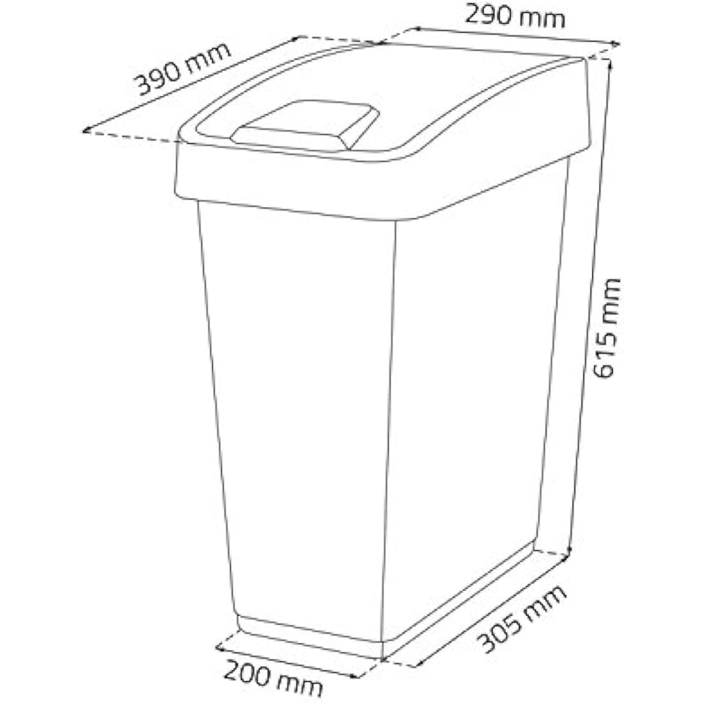 Keeeper Magne Waste Bin | 45L Flip Lid Soft Touch Trash Can - Silver