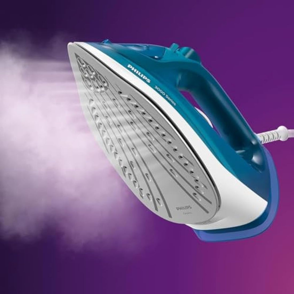 Philips 3000 Series Steam Iron – 2600W Ceramic Soleplate, Blue