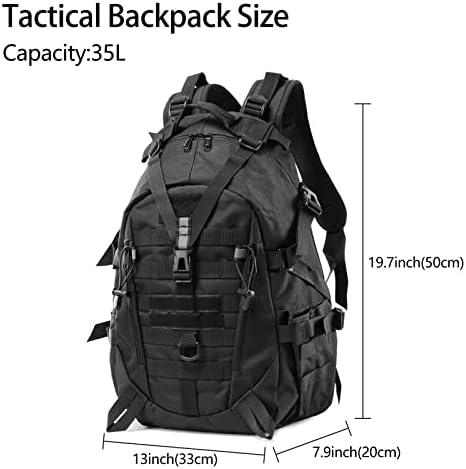 35L Tactical Military Backpack – Water Resistant Molle Rucksack