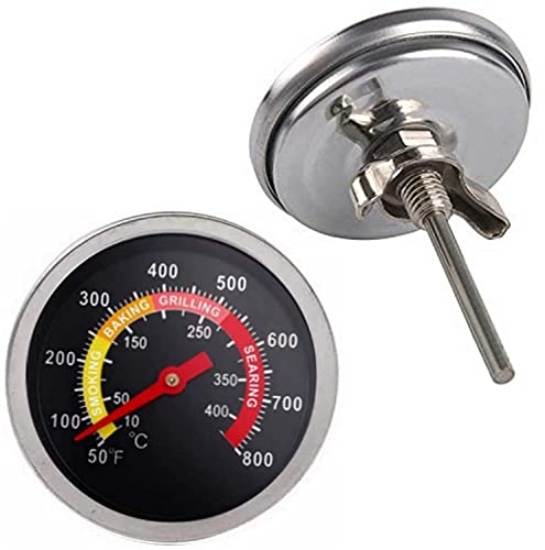 BBQ Grill Temperature Gauge – 2 Pcs Charcoal Smoker Thermometer