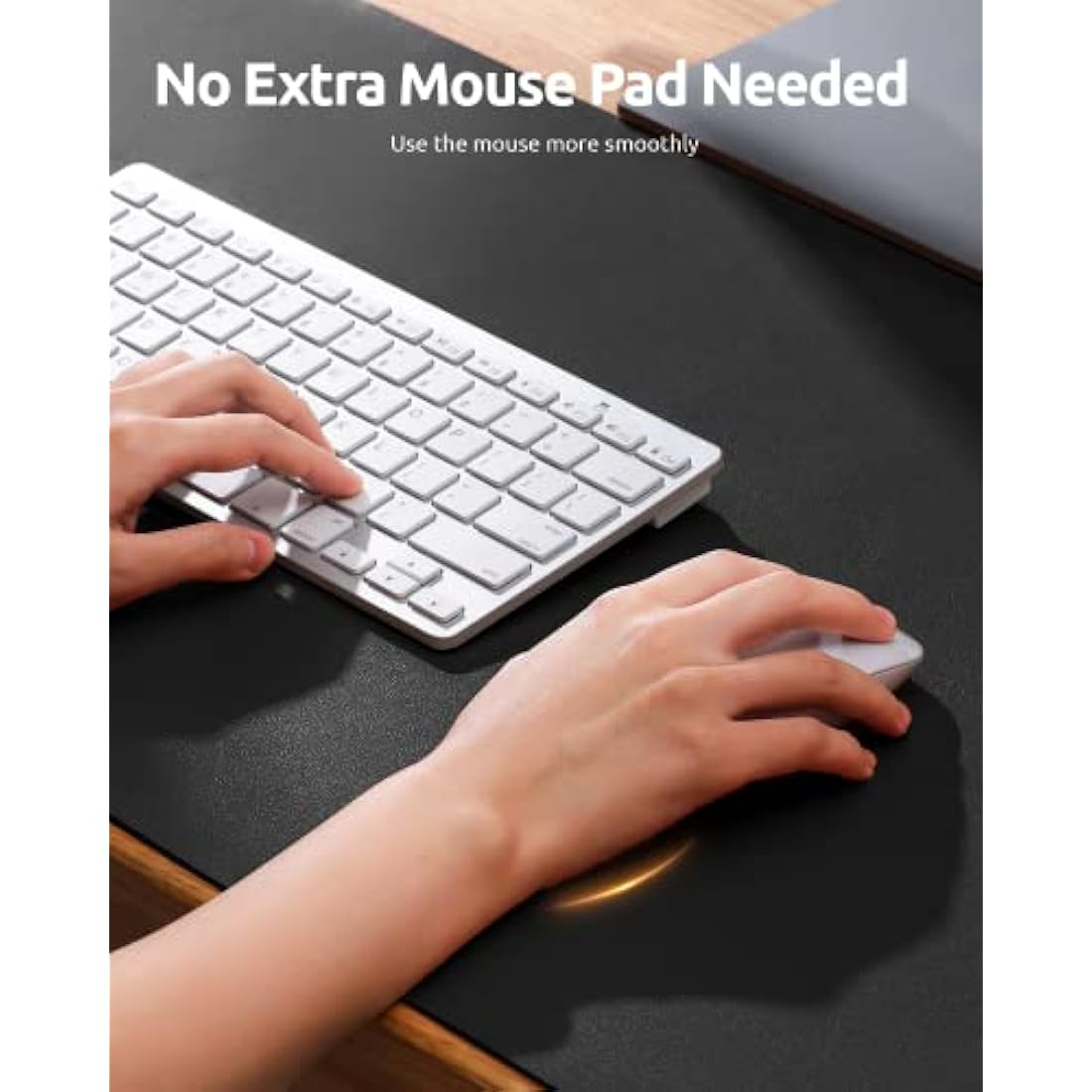 YSAGi Leather Desk Mat – Large Waterproof PU Mouse Pad & Protector, Black