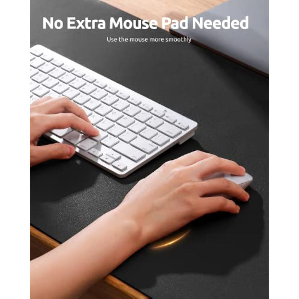 YSAGi Leather Desk Mat – Large Waterproof PU Mouse Pad, Black (90x43cm)