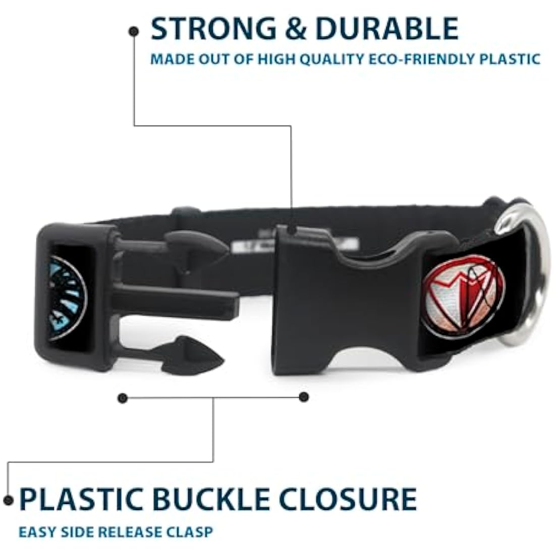 Buckle-Down Marvel Avengers Dog Collar – Large 1.5" Wide Plastic Clip