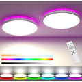 Zemty 2-Pack RGB LED Ceiling Light | Dimmable Flush Mount with Remote