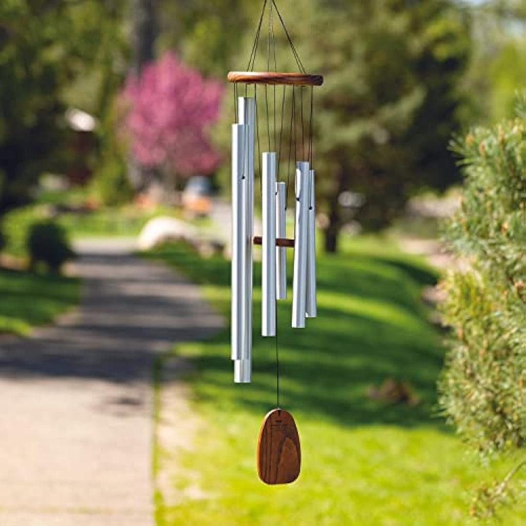 Woodstock Chimes Spanish Romance Wind Chime – Silver Aluminum, 6 Tubes