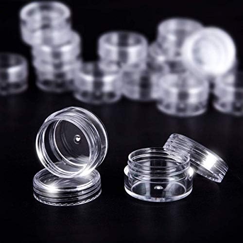 60-Piece 5ml Clear Plastic Cosmetic Sample Jars for Makeup