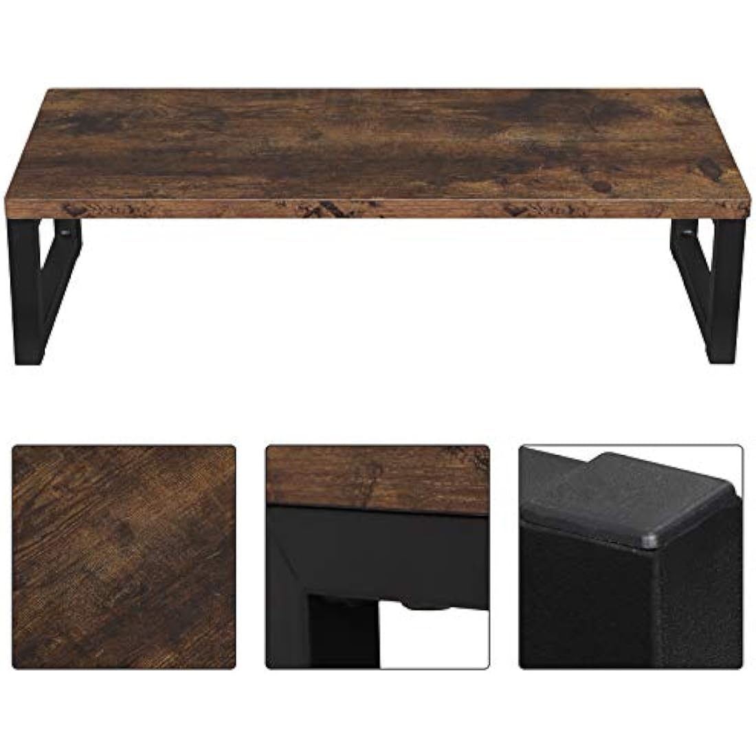 Jolof Store Wood Monitor Stand Riser | Desktop Organizer - Dark Brown