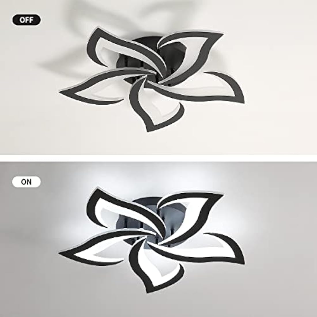 Riserva Modern Petal LED Ceiling Light | 60W Cool White Acrylic Lamp
