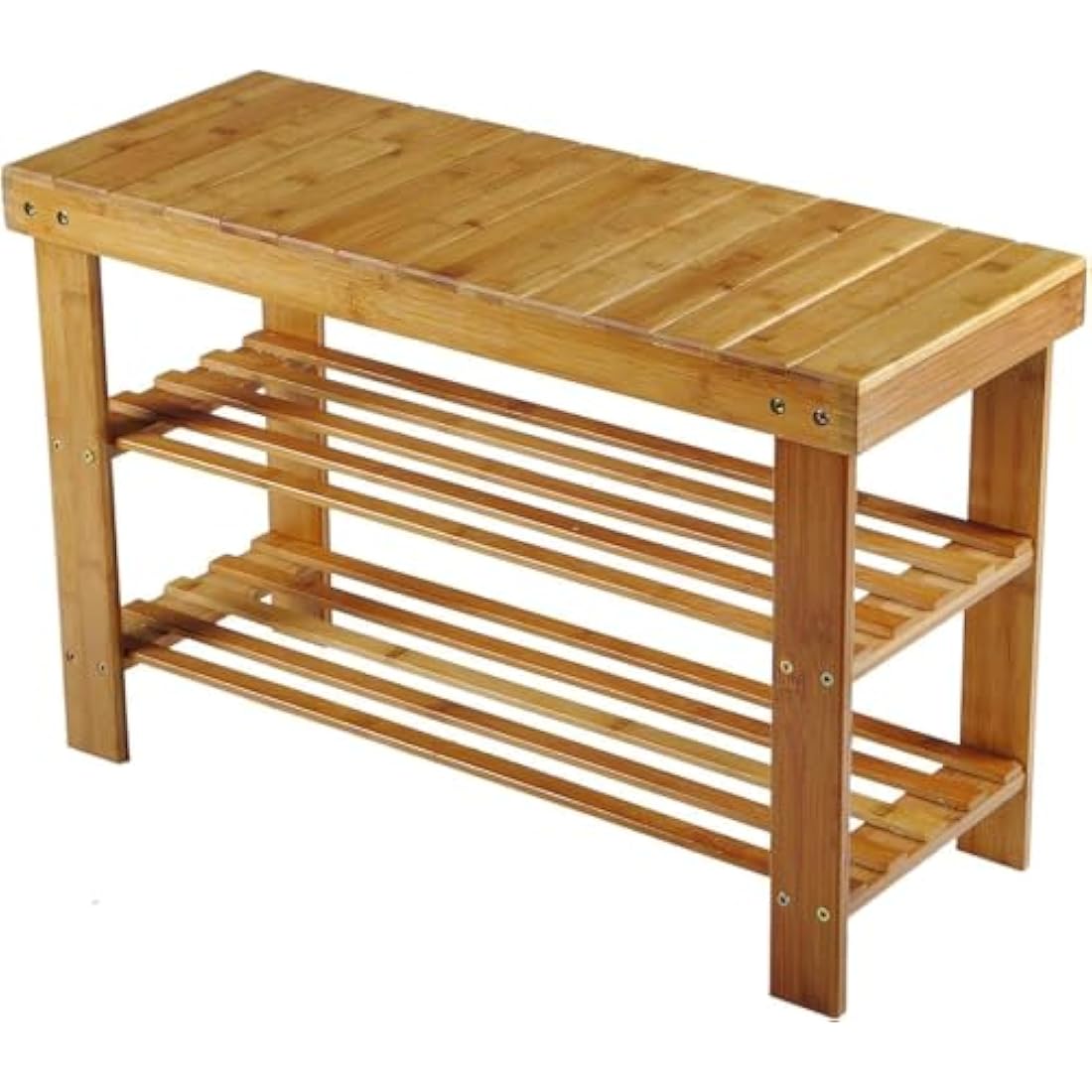 Jolof Store Bamboo Shoe Bench – 3-Tier Entryway Storage Organizer