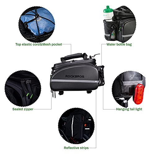 ROCKBROS Waterproof Bike Pannier Bag | 17-35L Expandable Rear Rack Trunk