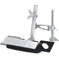 Newstar FPMA-D1020KEYB Silver Desk Mount for 10-24" Monitor, Keyboard & Mouse – Height Adjustable