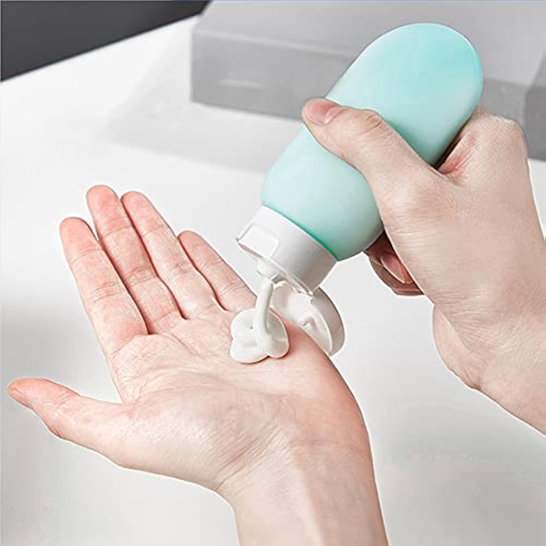 ZALUJMUS Leak Proof Silicone Travel Bottles - 4 Pcs Refillable Set (60ml)