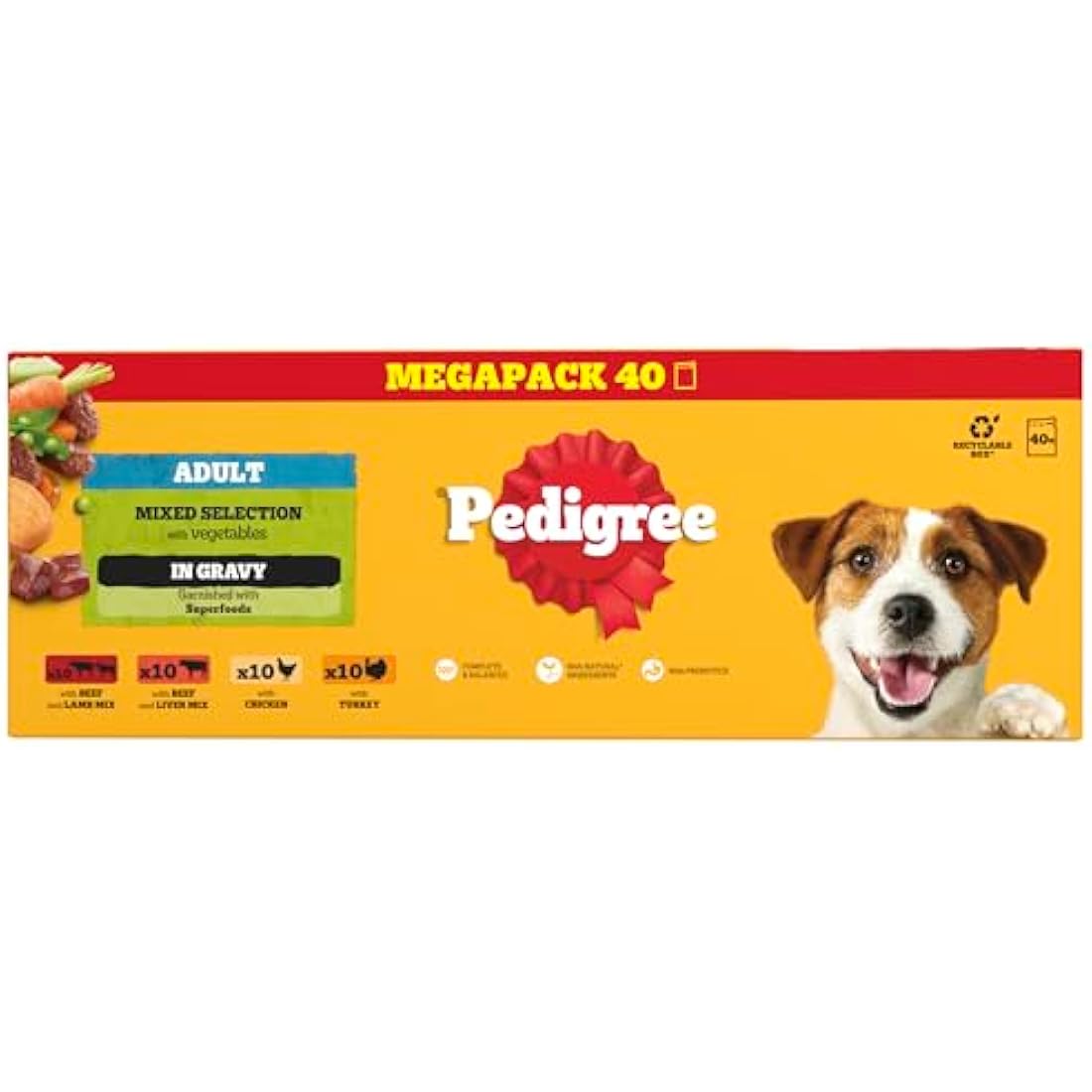 Pedigree Adult Wet Dog Food Mixed Selection in Gravy | 40 x 100g