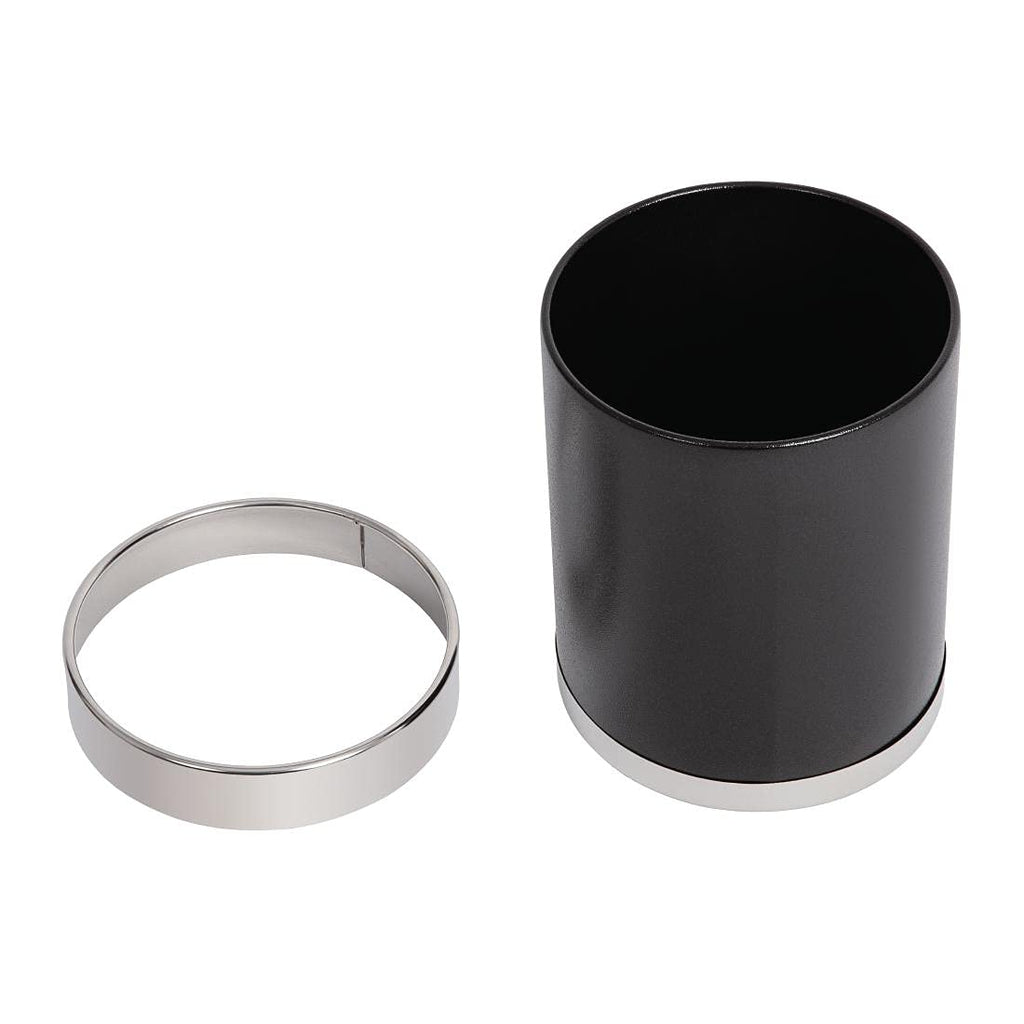 Bolero Mitre Black Leather Effect Waste Paper Bin - 10.2L Steel