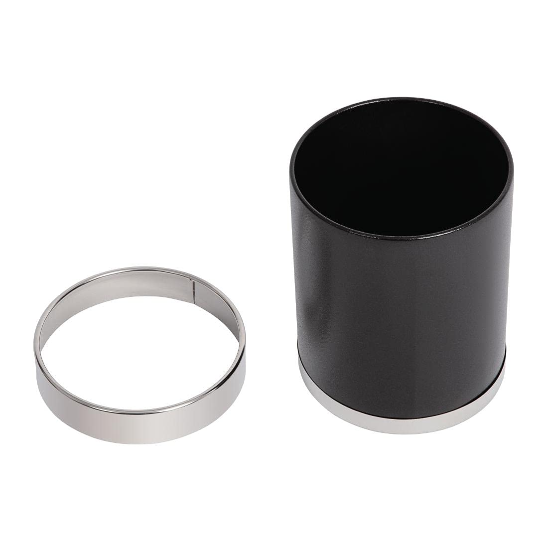 Bolero Mitre Black Leather Effect Waste Paper Bin - 10.2L Steel