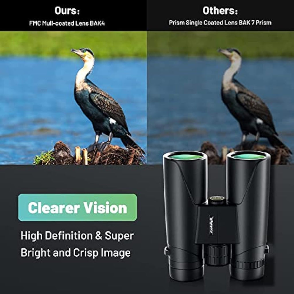 Kylietech 12x42 High Power Binoculars | BAK4 Prism Waterproof Optics
