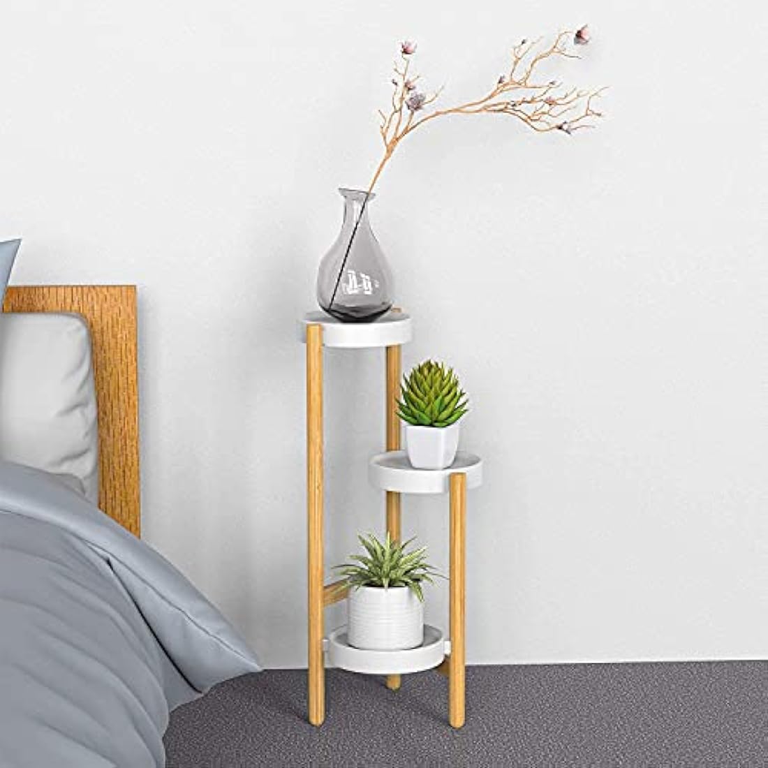 Jolof Store 3-Tier Bamboo Plant Stand – Tall Indoor Corner Display Rack