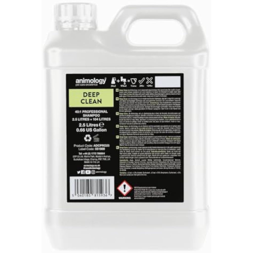 Animology Deep Clean Dog Shampoo – Deodorising & Easy Rinse – 2.5L