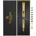 Scriveiner Gold Luxury Fountain Pen – Fine Nib Heavy Pocket Pen