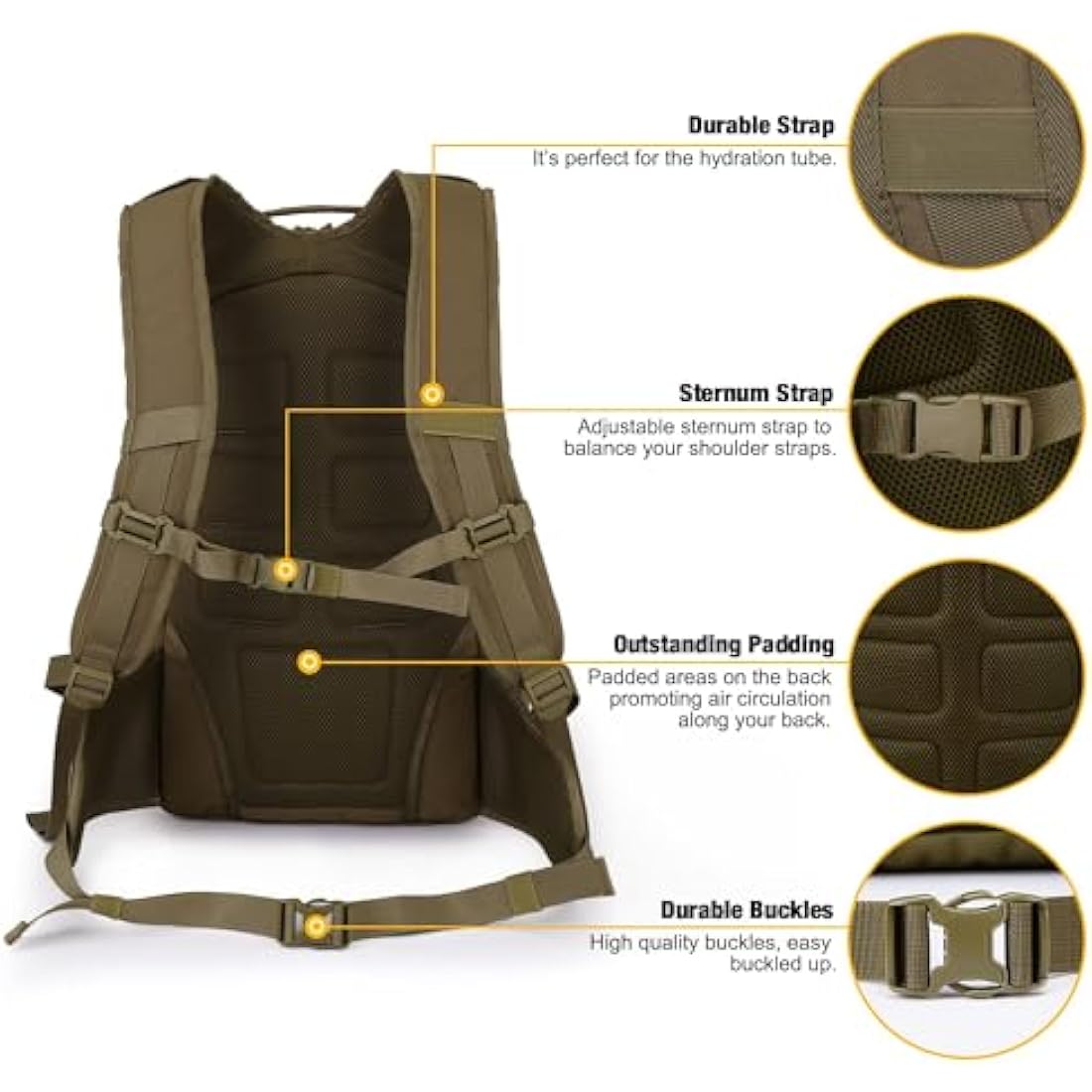 Mardingtop 35L Military Tactical Backpack | 600D Polyester MOLLE Rucksack