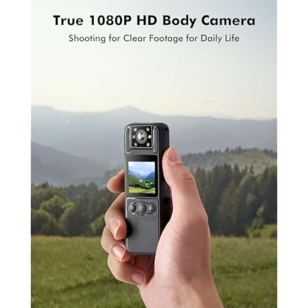 BOBLOV A26 Body Camera – 1080p Night Vision Wearable Cam with 64GB
