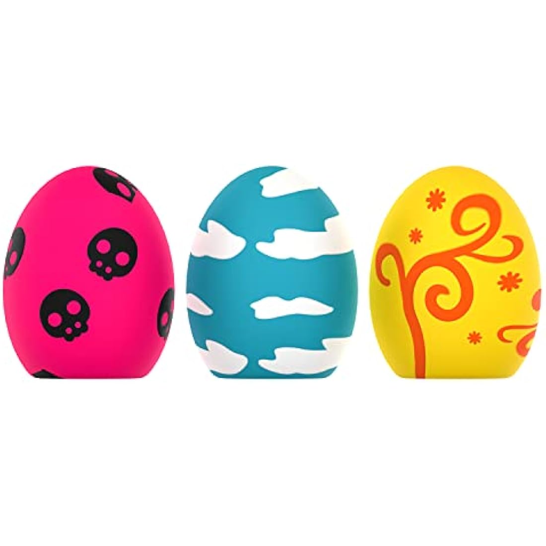 Jolof Store Dog Squeaky Toy – 3 Pack Latex Bouncy Egg Balls for Puppies