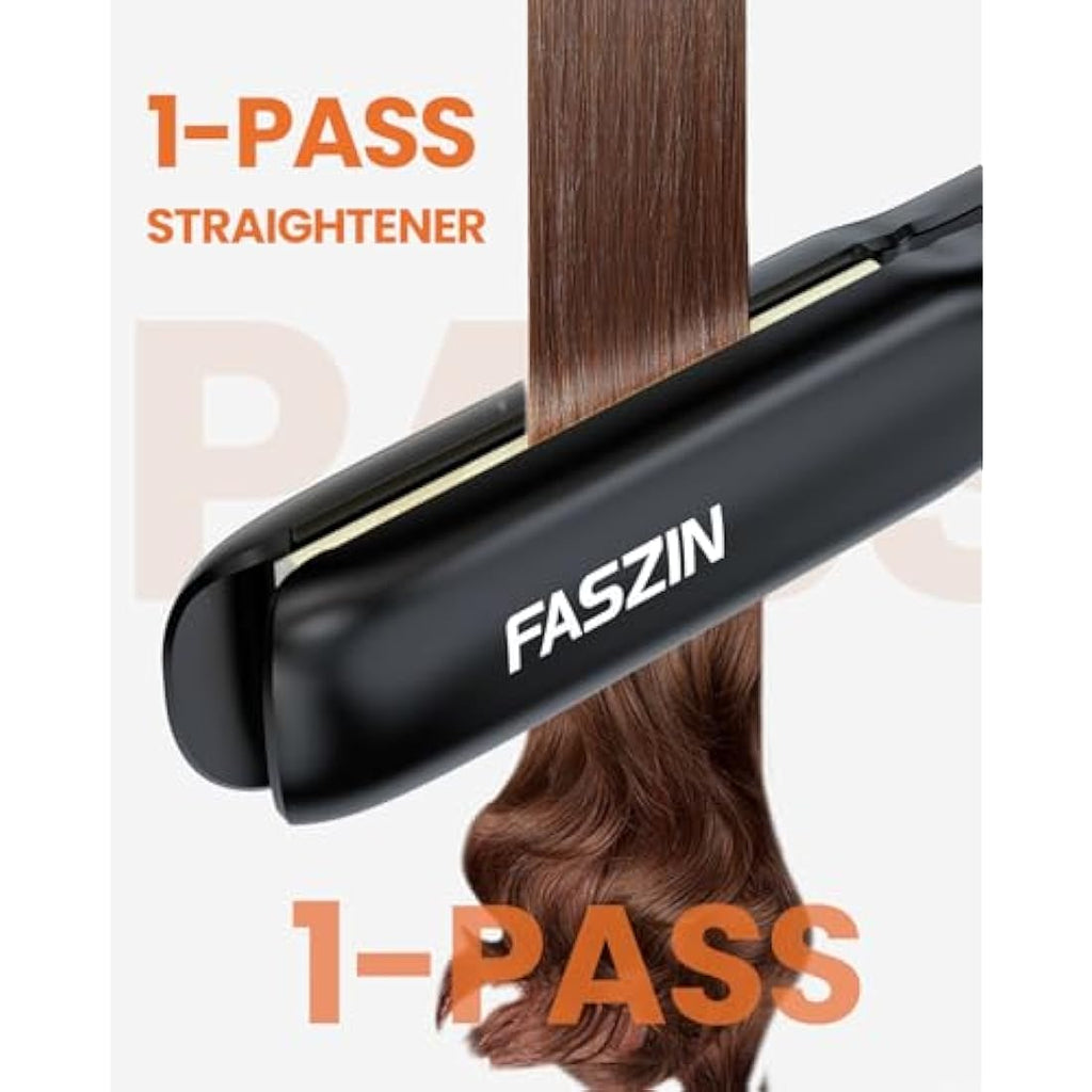 Faszin Ionic Titanium Hair Straightener – Fast Heat Flat Iron with LCD