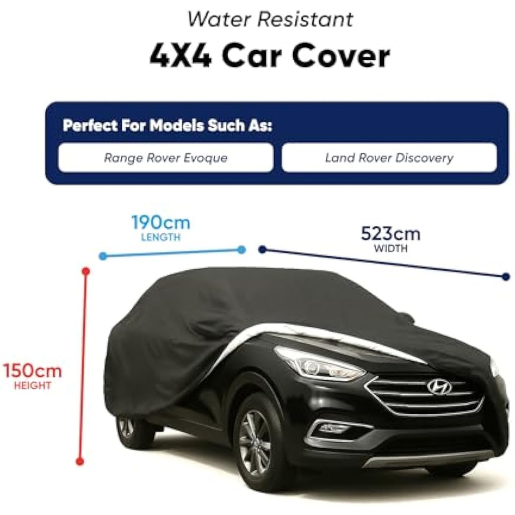 Streetwize Heavy Duty 4x4 Car Cover – Breathable UV Protection, Black