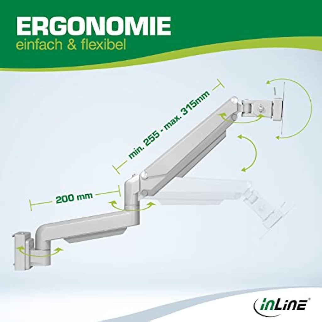 InLine Slatwall Monitor Mount | 17-32 Inch VESA Arm for Slatwall System
