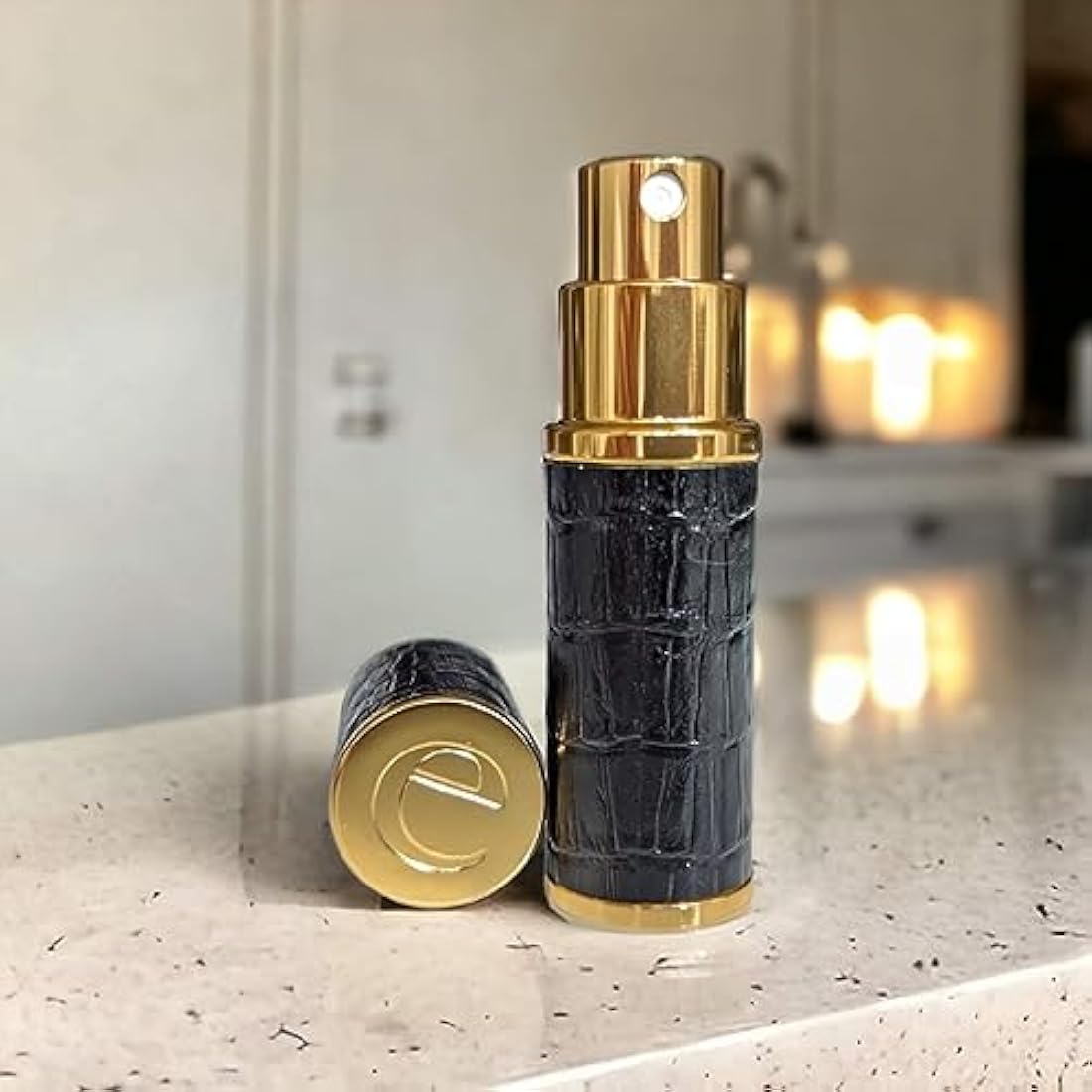 Refillable Perfume Atomizer – Black Faux Croc 10ml