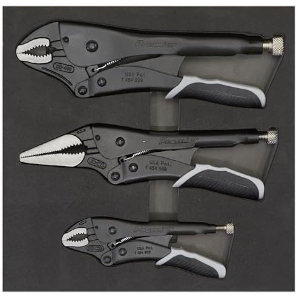 Sealey Black Series Locking Pliers Set - 3Pc Quick Release Steel Tools