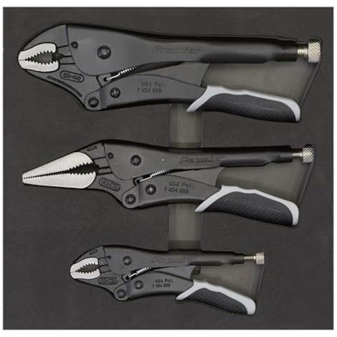 Sealey Black Series Locking Pliers Set - 3Pc Quick Release Steel Tools