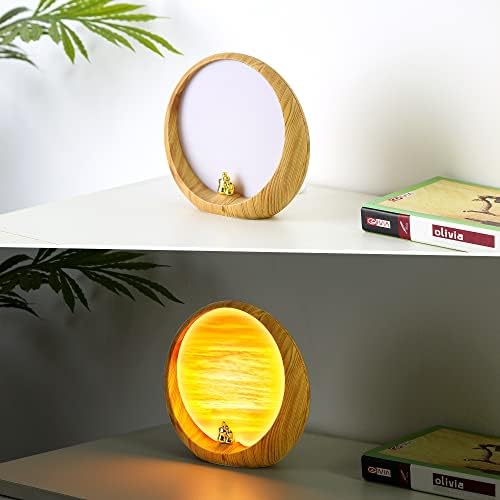 Mamre Sunset Lamp – Dimmable Wood Grain Table Lamp for Romantic Decor